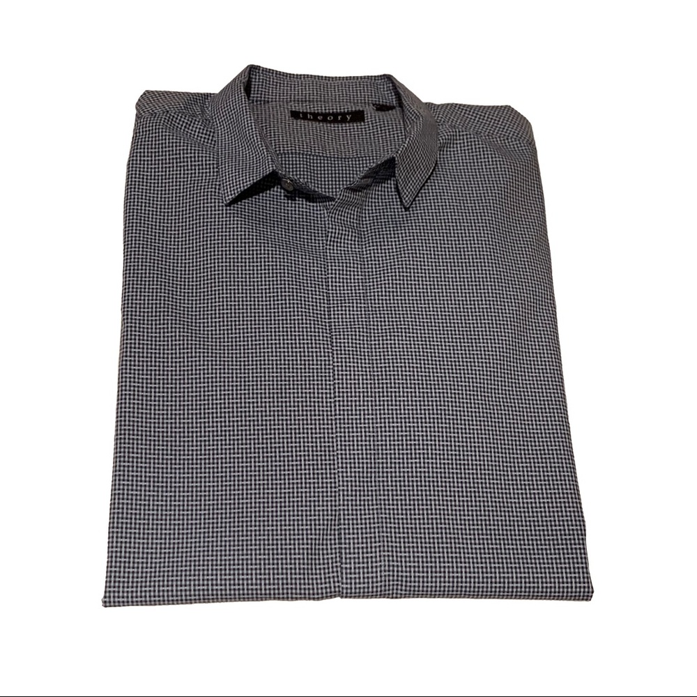 Theory Gray Button Down: Large - image 6